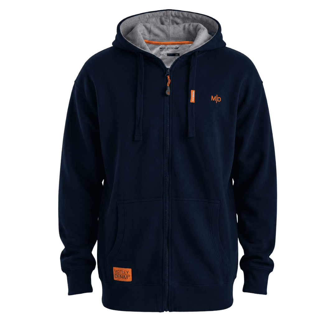 4XL - Hoodie i stora storlekar - Motley Denim Copenhagen Hoodie Navy